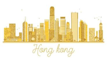 hong kong china stadt skyline goldene silhouette. vektor