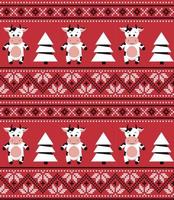 stickat jul och ny år mönster i kor. ull stickning Tröja design. tapet omslag papper textil- skriva ut. eps 10 vektor