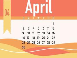 april kalender vektor