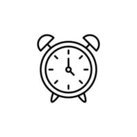 Umrissvektor-Uhrzeitsymbol isoliert auf weißem Hintergrund. vektor