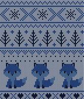 stickat jul och ny år mönster i räv. ull stickning Tröja design. tapet omslag papper textil- skriva ut. eps 10 vektor