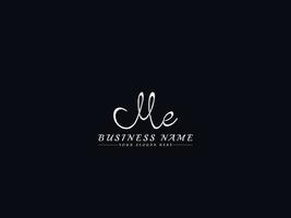 feminines me-logo, neues me-signatur-logo-design vektor