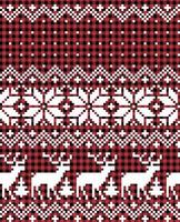 jul och ny år mönster på buffel pläd. festlig bakgrund för design och skriva ut vektor