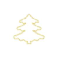 weihnachtsgoldener baumschmuck aus goldglitzernden funkeln auf weißem transparentem hintergrund. glitzernder glanzbaum des vektors für weihnachts- oder neujahrsdesignschablone vektor