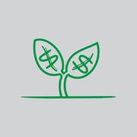 ein minimales Money-Plant-Logo. ein ausgezeichnetes Logo, das für jedes Unternehmen geeignet ist. vektor