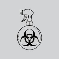 en minimal biohazard spray logotyp. ett excellent logotyp lämplig för några företag. vektor