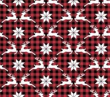 Buffalo Plaid Christmas Jingle Bells auf dem Hintergrund der Musikseite. festliches nahtloses muster. Vektor-Illustration. vektor