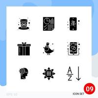 9 kreativ ikoner modern tecken och symboler av tacksägelse Semester Rapportera gåva säker redigerbar vektor design element