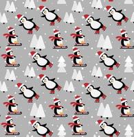 Frohe Weihnachten Musterdesign mit Pinguinen, im Vektor. vektor