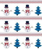 stickat jul och ny år mönster i snögubbar. ull stickning Tröja design. tapet omslag papper textil- skriva ut. eps 10 vektor