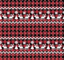 weihnachts- und neujahrsmuster bei buffalo plaid. festlicher hintergrund für design und druck vektor