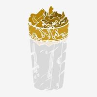 editierbare Pinselstriche Stil Draufsicht koreanische Dalgona-Kaffee-Vektorillustration in langem Glasbecher für Café- und getränkebezogenes Design vektor