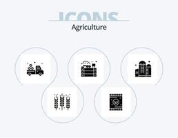 lantbruk glyf ikon packa 5 ikon design. lantbruk. odla. jord. äpplen. lantbruk vektor