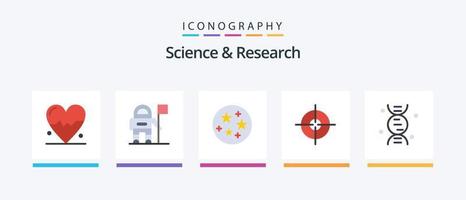 Science Flat 5 Icon Pack inklusive . Sterne. Wissenschaft. DNA. kreatives Symboldesign vektor