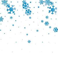 jul, snöig bakgrund med ljus girlander, faller snö, snöflingor, snödriva för vinter- och ny år högtider. vektor