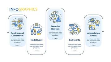 företags- evenemang typer rektangel infographic mall vektor