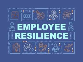 Workforce Resilience Wortkonzepte blaues Banner. Wohlbefinden der Mitarbeiter. Infografiken mit bearbeitbaren Symbolen auf farbigem Hintergrund. isolierte Typografie. Vektorillustration mit Text vektor