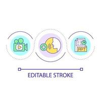 visuell presentation med röst över slinga begrepp ikon vektor