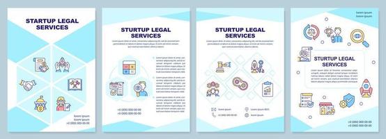 Cyan-Broschürenvorlage für Startup-Rechtsdienstleistungen vektor