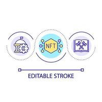 Gesetzliche Regulierung des NFT-Market-Loop-Konzeptsymbols vektor