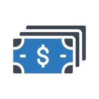 Dollar-Bargeld-Vektorillustration auf einem Hintergrund. Premium-Qualitätssymbole. Vektorsymbole für Konzept und Grafikdesign. vektor