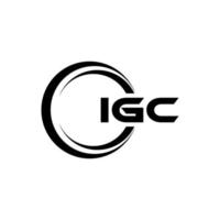 igc brev logotyp design i illustration. vektor logotyp, kalligrafi mönster för logotyp, affisch, inbjudan, etc.