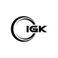 igk-Brief-Logo-Design in Abbildung. Vektorlogo, Kalligrafie-Designs für Logo, Poster, Einladung usw. vektor