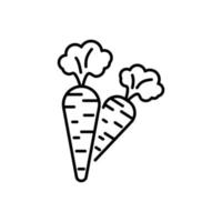 Umriss Vektor-Karotten-Symbol. isoliert auf weißem Hintergrund. vektor