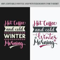 fullt redigerbar kaffe och vinter- design för t skjorta vektor