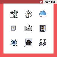 9 kreative Symbole moderne Zeichen und Symbole von Informationen neuartiges Cloud-Geldbuch editierbare Vektordesign-Elemente vektor