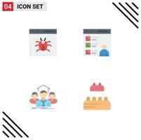 användare gränssnitt packa av 4 grundläggande platt ikoner av app utveckling utveckla browser företag redigerbar vektor design element