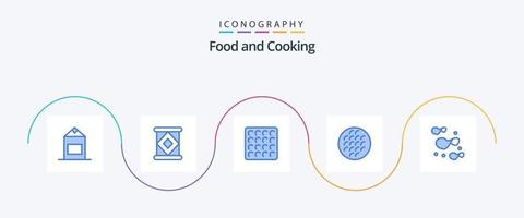 Food Blue 5 Icon Pack inklusive . Lebensmittel. Waffel. Chips. Lebensmittel vektor