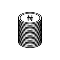 nigerianisches Währungssymbol, nigerianisches Naira-Symbol, ngn-Zeichen. Vektor-Illustration vektor