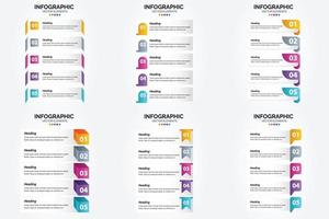 flaches Designset der Vektorillustrations-Infografiken für Werbebroschürenflieger und -zeitschrift vektor