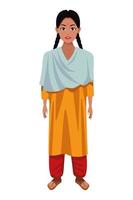 indisches Mädchen, das traditionelle hinduistische Kleidung trägt vektor