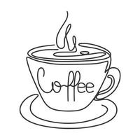 Tasse Kaffee mit Dampflinienkunst vektor