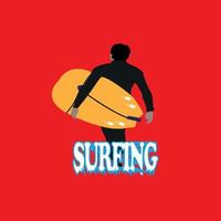 surfing vektor illustration t-shirt design, affisch, skriva ut, vykort, kaffe råna Övrig användningar