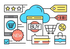 Kostenlose Online Shopping Icons vektor