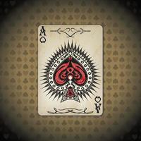 Pik-Ass, Pokerkarten im alten Look vektor