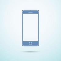 neues Smartphone flaches Symbol auf blauem Hintergrund vektor