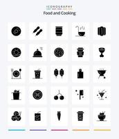 Creative Food 25 Glyph Solid Black Icon Pack wie Brot. Hotdog. Bier. Lebensmittel. Kelle vektor