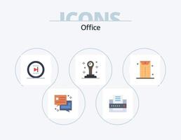 kontor platt ikon packa 5 ikon design. . kontor. uppkopplad. kuvert. brevpapper vektor