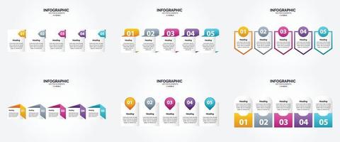 flaches Designset der Vektorillustrations-Infografiken für Werbebroschürenflieger und -zeitschrift vektor