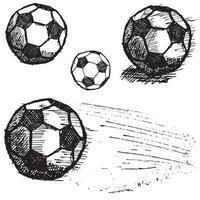 fotboll fotboll skiss uppsättning isolerad vektor