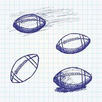 Rugby-American-Football-Skizze auf Papier Notizbuch gesetzt vektor