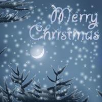 Frohe Weihnachten Postkarte mit Bäumen vektor