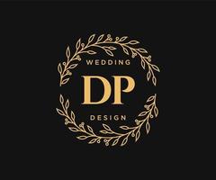 dp initialen brief hochzeitsmonogramm logos sammlung, handgezeichnete moderne minimalistische und florale vorlagen für einladungskarten, save the date, elegante identität für restaurant, boutique, café im vektor