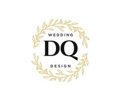 dq initialen brief hochzeit monogramm logos sammlung, handgezeichnete moderne minimalistische und florale vorlagen für einladungskarten, save the date, elegante identität für restaurant, boutique, café im vektor