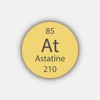 astatin symbol. kemiskt element i det periodiska systemet. vektor illustration.