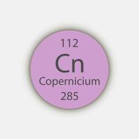 Copernicium-Symbol. chemisches Element des Periodensystems. Vektor-Illustration.